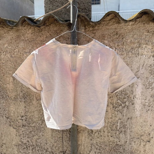 BSB crop top wide with design like new, size S, white and beige