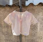 BSB crop top wide with design like new, size S, white and beige