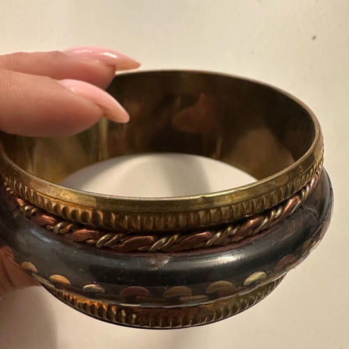 Vintage wide bracelet used, multicolored