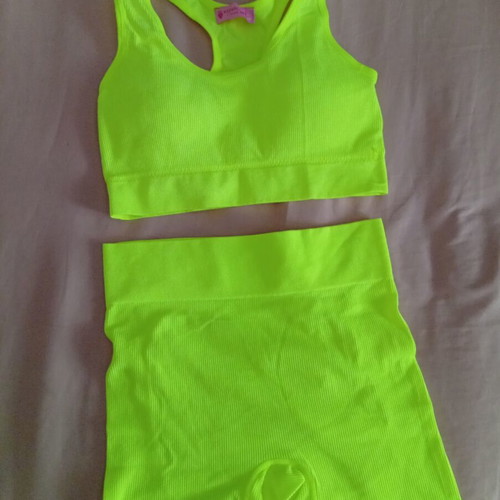 Biker set neon yellow, one size, new
