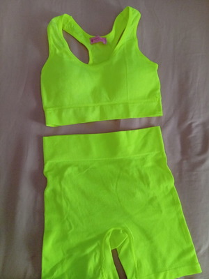 Biker set neon yellow, one size, new