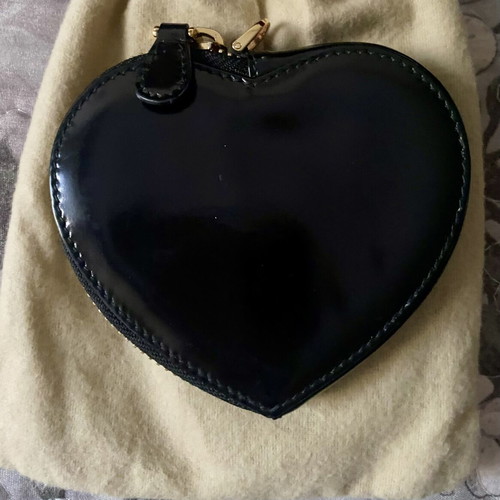 Loewe Madrid heart-shaped patent leather wallet, black