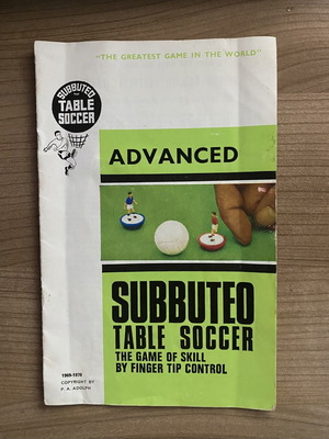 Subbuteo Advanced Table Soccer rules book 1969-70