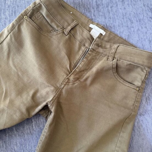 H&M fitted elastic beige pants XS like new