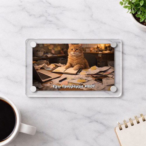 Acrylic fridge magnet 9x6cm 'I Have a Plan' new