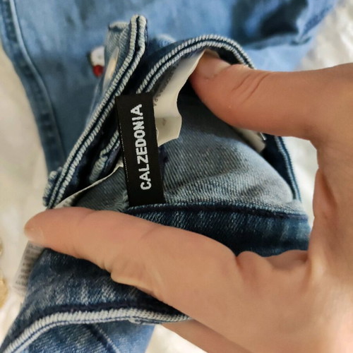Hello Kitty denim jeans used, Y2K aesthetic, blue