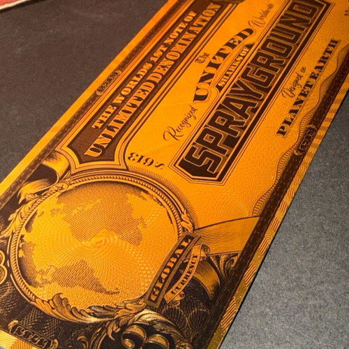 Sprayground Unlimited Denomination collectible golden ticket like new