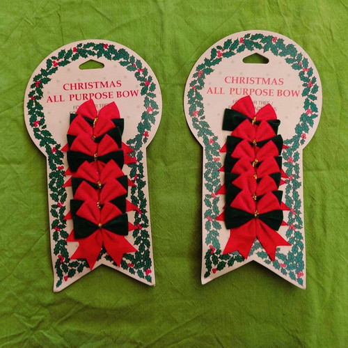 Vintage Christmas bows from the 90s new, pack of 12 pieces