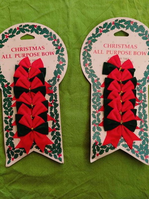 Vintage Christmas bows from the 90s new, pack of 12 pieces