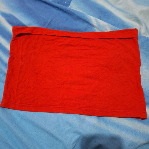 Yannis Ziros short strapless top like new, red, S-M