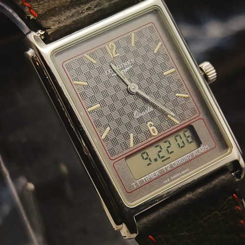Longines Vintage Ana-Digi Quartz Tank Watch Ref. 199 Swiss 4048