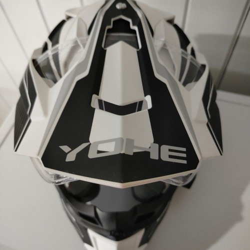 Yohe 632A black/white adventure helmet with sunvisor, like new