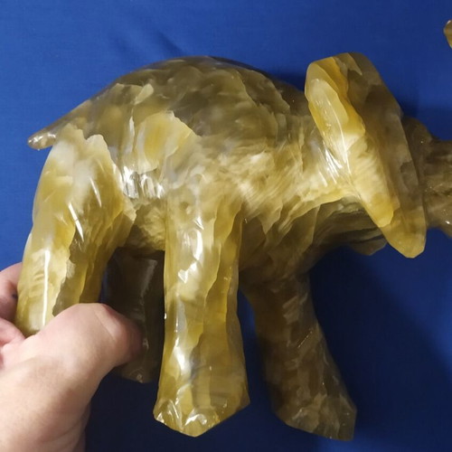 Elephant Onyx Figurine vintage, handmade, used, 22cm, 2.7kg