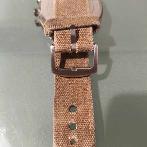 FEMA Quartz B1059 men's watch used, beige fabric strap