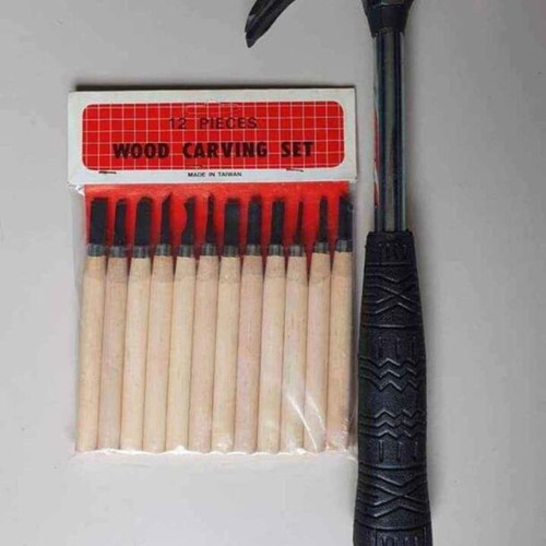 Ambika hammer and set of 12 wood carving chisels new