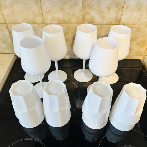 Wine, cocktail and water glasses set new, 6 wine and 6 water glasses