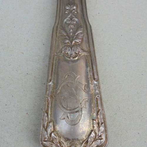 Cutlery set silver-plated with coat of arms, French, about 150 years old