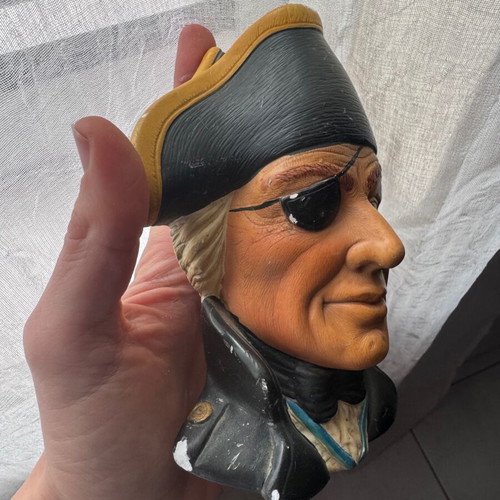 Vintage nautical wall masks set used, sailor bust character decor