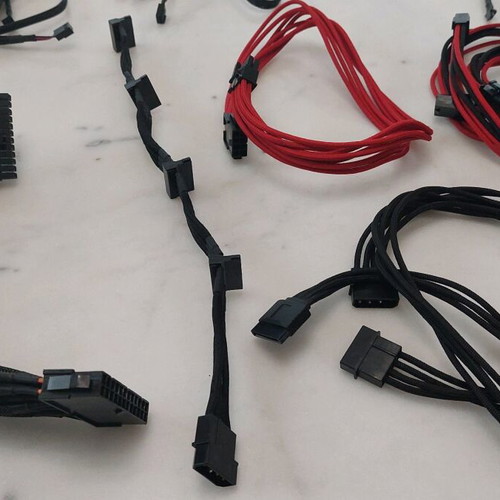 Sleeved computer power supply cables for graphics card SATA like new
