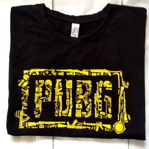 XBOX PUBG T-shirt, Regent Gaya, cotton, size XL fitting L, black and yellow