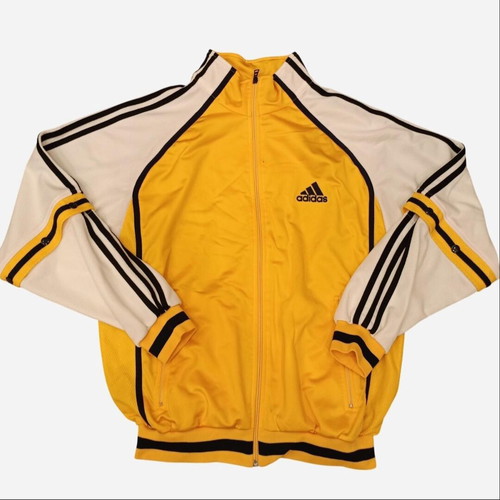 Adidas vintage track jacket used, yellow and white with removable sleeves