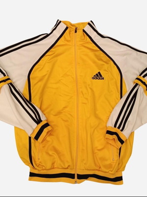 Adidas vintage track jacket used, yellow and white with removable sleeves