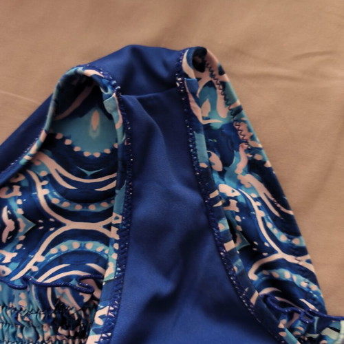 Designer bikini Antica Sartoria by Giacomo Cinque like new, blue and white