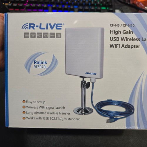 R-LIVE CF-N10 High Gain USB Wireless LAN WiFi Adapter new