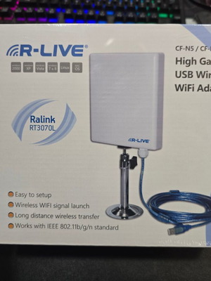 R-LIVE CF-N10 High Gain USB Wireless LAN WiFi Adapter καινούργιο