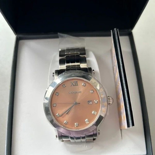 Vogue watch and jewelry set new, pink and silver