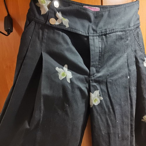 Pinko Sicilia XS pants new wide-leg with orchid print