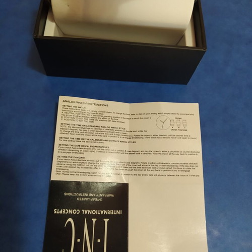 INC watch unused with box and certificate, men's black