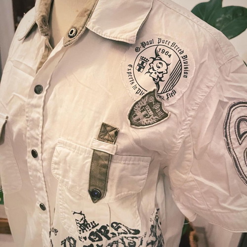 G-Paul Vintage Short Sleeve Sons of Sin Shirt like new, black and white