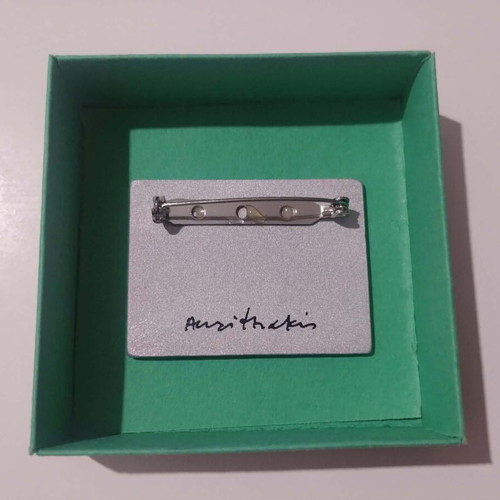 Alexis Akrithakis Brooch 'Valitsa' Screen Print on Aluminum, New