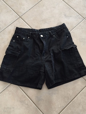 Shein black denim cargo shorts XL-L