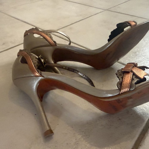 Debora Almeida women's summer sandals used, beige and gold
