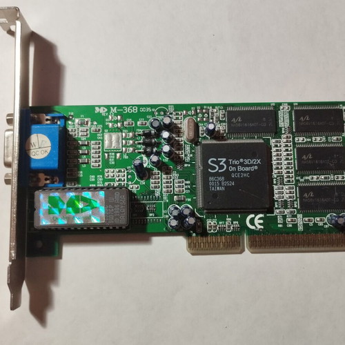 Vintage graphic card S3 Trio3D/2X M-368 used, AGP slot Manli