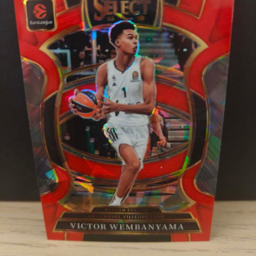 Victor Wembanyama 2025-26 Panini Select Euroleague Red Ice Cracked Concourse card new
