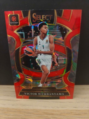 Victor Wembanyama 2025-26 Panini Select Euroleague Red Ice Cracked Concourse card new