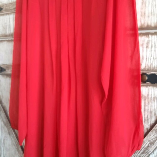 Red chiffon dress like new, size XL