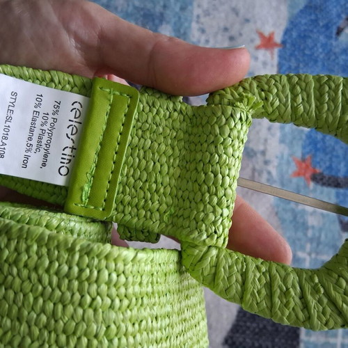 Celestino elastic straw belt like new, light green
