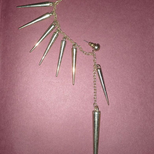 Gothic faux bijou earring gold new with spikes