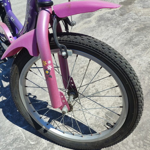 Style Mascot Kids Bicycle used, 16-18 inch wheels, purple and pink