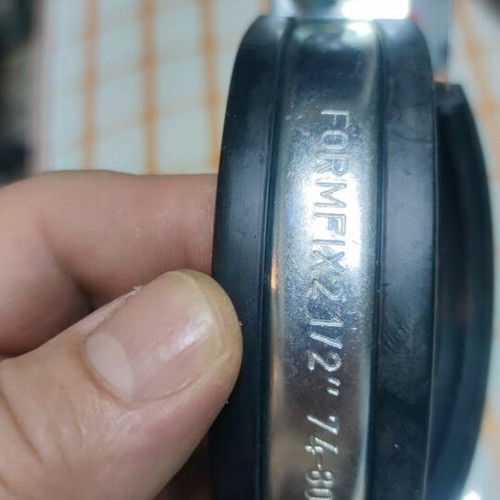 Black Split Pipe Clamps, 2 Pieces, New