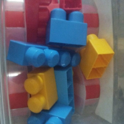 Toy truck with building blocks