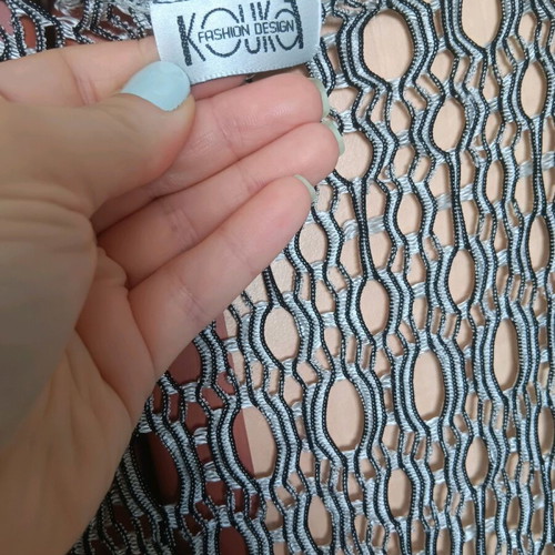 Mesh cardigan like new, gray and silver, 3/4 sleeve, size M