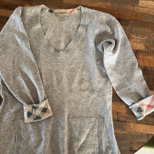 Burberry sweatshirt used, cashmere-cotton, gray-beige XS