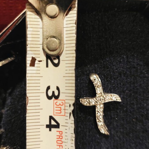Silver cross new with modern design and zircon
