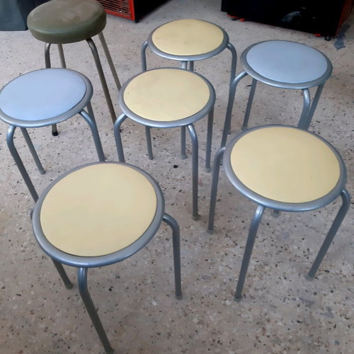 Stools used, pack of 7 with plastic cushion