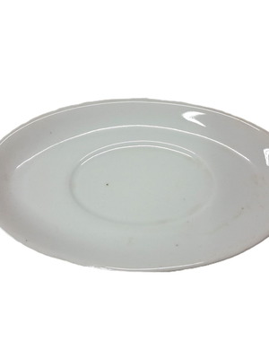 Vintage white oval serving plate from Czech porcelain used